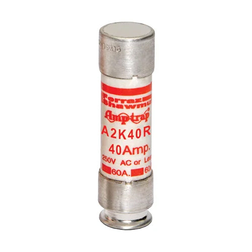 Mersen A2K40R, Class RK1 Fast-Acting Fuse, 250VAC/DC, 40A, Ferrule Type