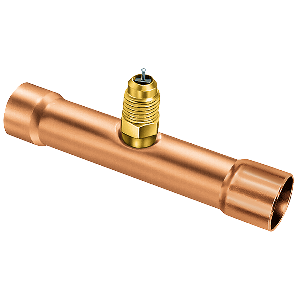 Alltemp 02-C31348, Copper Braze Tee Swaged, 1-1/8'' OD Slip Fit Connecting Line Size, Overall Length 3-13/16''