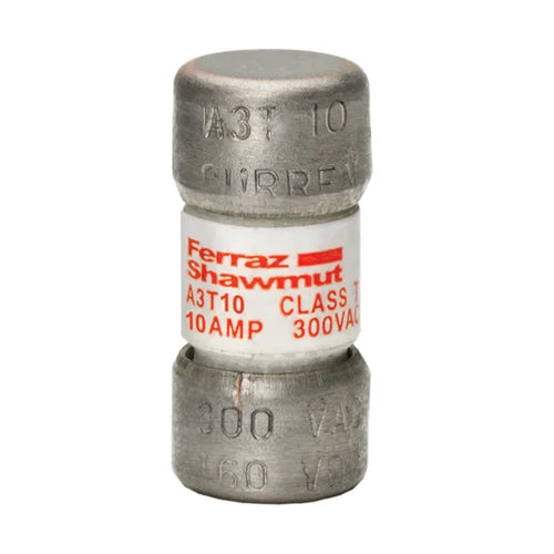 Mersen A3T10,  Low Voltage UL/CSA Fuses, Class T, 300VAC/160VDC, 10A, Fast-Acting, Ferrule Type