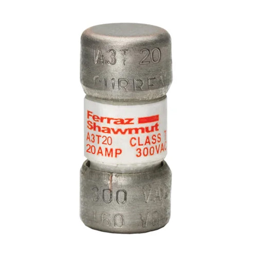 Mersen A3T20,  Low Voltage UL/CSA Fuses, Class T, 300VAC/160VDC, 20A, Fast-Acting, Ferrule Type