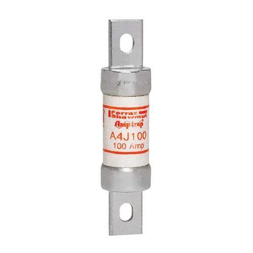 Mersen A4J100, Class J A4J Fast-Acting Fuse, 600VAC/300VDC, 100A, Blade Type