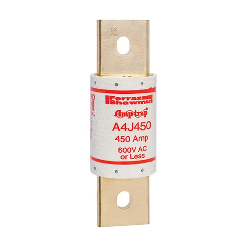 Mersen A4J450, Class J A4J Fast-Acting Fuse, 600VAC/300VDC, 450A, Blade Type