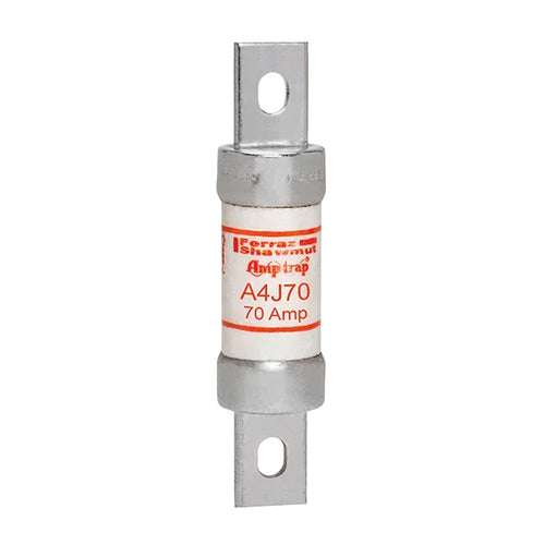Mersen A4J70, Class J A4J Fast-Acting Fuse, 600VAC/300VDC, 70A, Blade Type