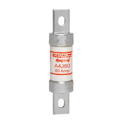 Mersen A4J80, Class J A4J Fast-Acting Fuse, 600VAC/300VDC, 80A, Blade Type