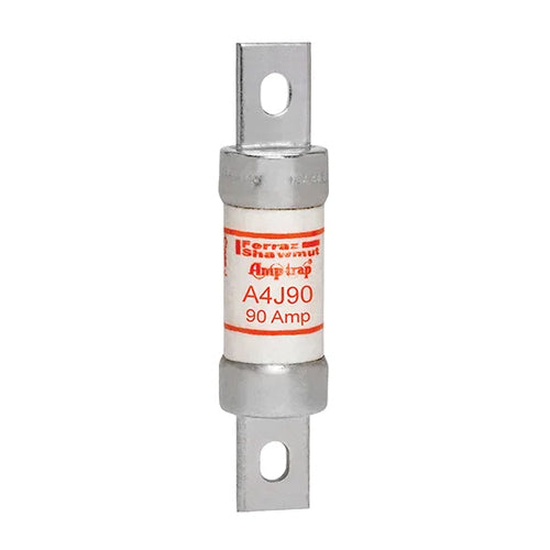 Mersen A4J90, Class J A4J Fast-Acting Fuse, 600VAC/300VDC, 90A, Blade Type