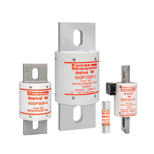 Mersen A50P1000-4TI, Semiconductor Protection Fuse, High-Speed, Fast Acting, 500VAC/450VDC, 1000A, Blade Type, TI Indicator