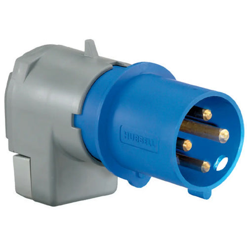 Hubbell A5100P9, Low Profile Pin and Sleeve Devices, Male Plug, 3-Phase Y, 100A 120/208VAC, 4-Pole 5-Wire Grounding