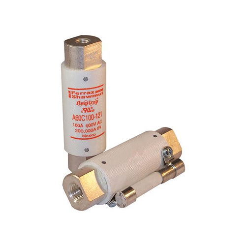 Mersen A60C100-121TI, Low Voltage Capacitor Fuse, 600VAC, 100A, Screw-in, With TI Indicator