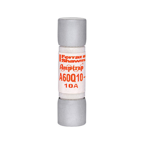 Mersen A60Q10-2, Semiconductor Protection Fuse, High-Speed, Fast Acting, 600VAC/DC, 10A, Ferrule Type