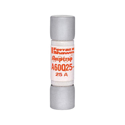 Mersen A60Q25-2, Semiconductor Protection Fuse, High-Speed, Fast Acting, 600VAC/DC, 25A, Ferrule Type