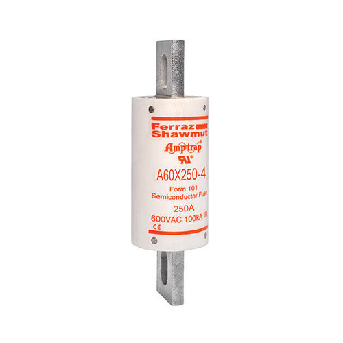 Mersen A60X250-4, Semiconductor Protection Fuse, High-Speed, Fast Acting, 600VAC, 250A, Blade Type