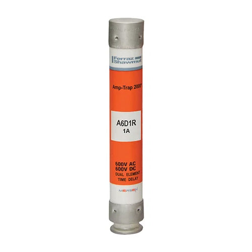 Mersen A6D1R, Low Voltage UL/CSA Fuse, Class RK1, Time-Delay, 600VAC/DC, 1A, Ferrule Type