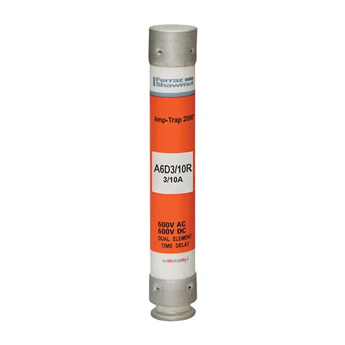 Mersen A6D3/10R, Low Voltage UL/CSA Fuse, Class RK1, Time-Delay, 600VAC/DC, 0.3A, Ferrule Type