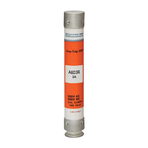 Mersen A6D3R, Low Voltage UL/CSA Fuse, Class RK1, Time-Delay, 600VAC/DC, 3A, Ferrule Type