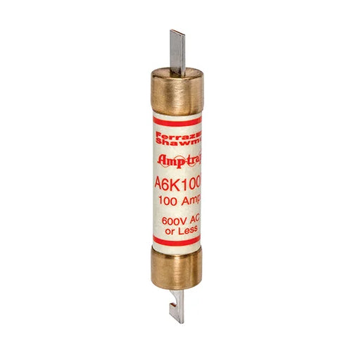 Mersen A6K100R, Low Voltage UL/CSA Fuse, Class RK1, Fast-Acting, 600VAC/300VDC, 100A, Blade Type