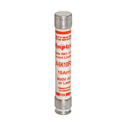 Mersen A6K10R, Low Voltage UL/CSA Fuse, Class RK1, Fast-Acting, 600VAC/300VDC, 10A, Ferrule Type