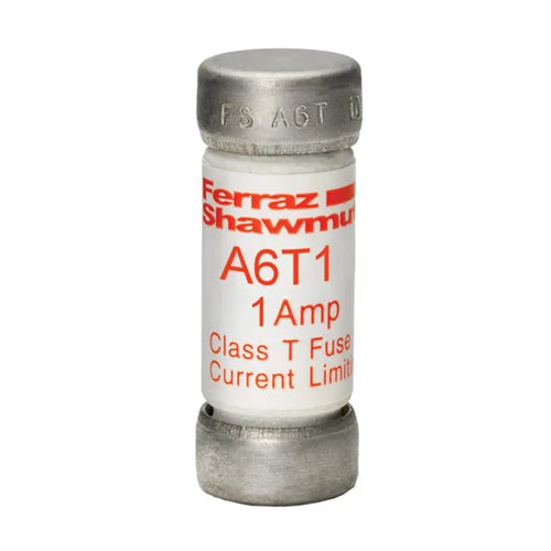 Mersen A6T1,  Low Voltage UL/CSA Fuses, Class T, 600VAC/300VDC, 1A, Fast-Acting, Ferrule Type