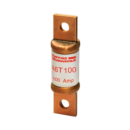 Mersen A6T100,  Low Voltage UL/CSA Fuses, Class T, 600VAC/300VDC, 100A, Fast-Acting, Blade Type