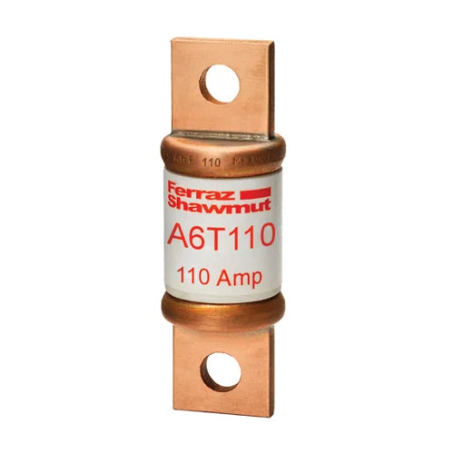 Mersen A6T110,  Low Voltage UL/CSA Fuses, Class T, 600VAC/300VDC, 110A, Fast-Acting, Blade Type