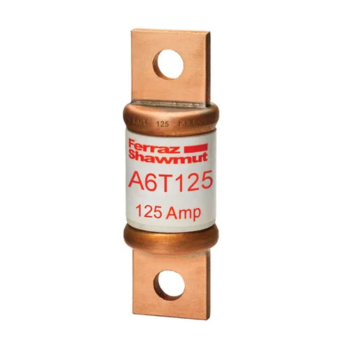Mersen A6T125,  Low Voltage UL/CSA Fuses, Class T, 600VAC/300VDC, 125A, Fast-Acting, Blade Type