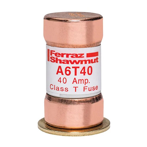 Mersen A6T40,  Low Voltage UL/CSA Fuse, Class T, 600VAC/300VDC, 40A, Fast-Acting, Ferrule Type