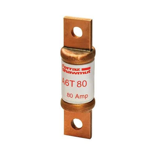 Mersen A6T80,  Low Voltage UL/CSA Fuse, Class T, 600VAC/300VDC, 80A, Fast-Acting, Blade Type