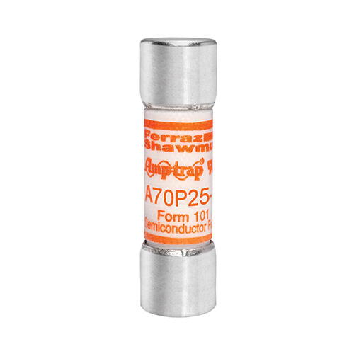 Mersen A70P25-1, A70P Amp-Trap Form 101 High Speed Fuse, Fast Acting, 700VAC, 25A, Ferrule Type