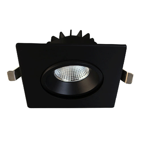 Lotus AD-LED-4-S12W-5CCT-BK-LREY-SQ, 4" LED Square Venus Adjustable Black Recessed, 12W, 120VAC, 5CCT, 780-910 Lumens, Dimmable, 38° Beam Angle