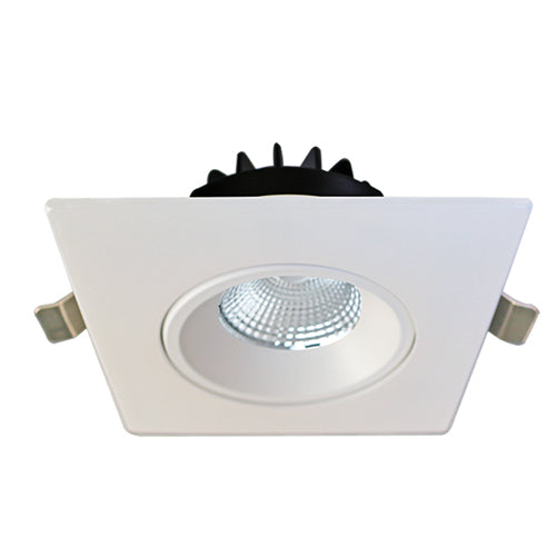 Lotus AD-LED-4-S12W-DTW-WH-LREY-SQ, 4" LED Square Venus Adjustable White Recessed, 12W, 120VAC, Dim to Warm 3000-1800K, 700 Lumens, Dimmable, 38° Beam Angle