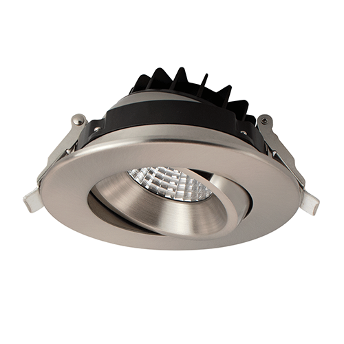 Lotus AD-LED-4-S12W-DTW-BN-LREY, 4" Round Venus Adjustable Recessed LED 12W, 120VAC, Dim to Warm 3000-1800K, 700 Lumens, Brushed Nickel Trim, Dimmable, 38° Beam Angle