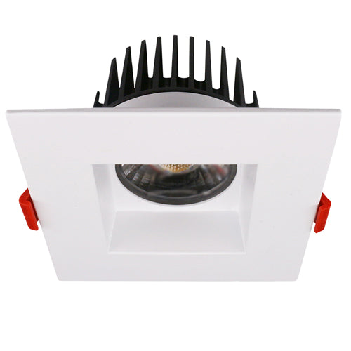 Lotus AD-LED-4-S15W-3K-T4SW, 4" High Output LED Square White Trim Recessed, 15W, 120VAC, 3000K Warm White, 960 Lumens, Dimmable