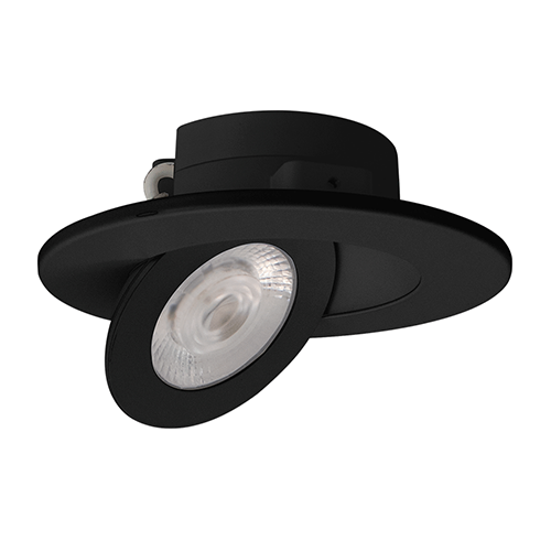 Lotus AD-LED-4-S9W-BK-MFG, 4" Multi Fit Floating Gimbal LED, 9W, 120VAC, 5CCT, 675-830 Lumens, Black Trim, 36° Beam Angle