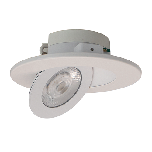 Lotus AD-LED-4-S9W-WH-MFG, 4" Multi Fit Floating Gimbal LED, 9W, 120VAC, 5CCT, 675-830 Lumens, White Trim, 36° Beam Angle