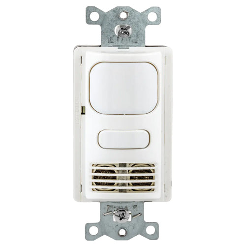 Hubbell AD2001W1, Wall Switch Vacancy Sensor, Adaptive Dual Technology, 1 Button for Manual Control, 120/277V AC, White