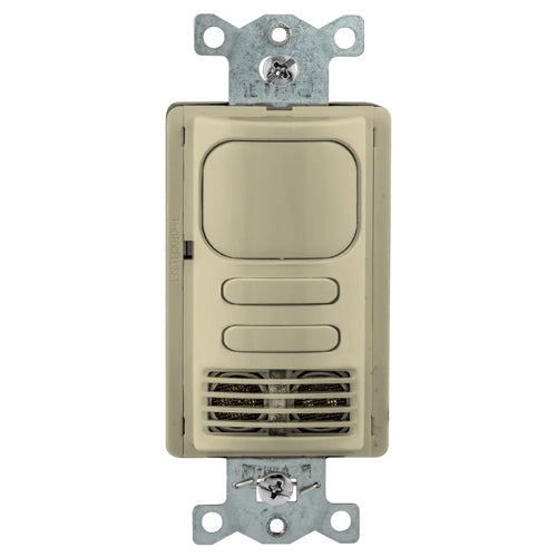 Hubbell AD2240I2, Wall Switch Occupancy/Vacancy Sensor, Adaptive Dual Technology, Dual Circuit, 2 Buttons for Manual/Auto Control, 24V DC, Ivory