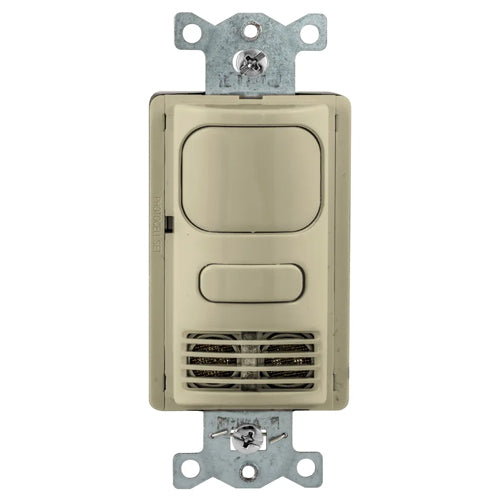 Hubbell AD2241I1, Wall Switch Vacancy Sensor, Adaptive Dual Technology, Single Circuit, 1 Button for Manual Control, 24V DC, Ivory