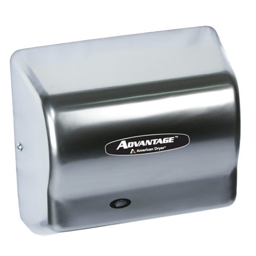 World Dryer AD90-SS, Advantage AD Series Quiet Comfortable and Compact Hand Dryer, 120-240V, Automatic Operation, Surface Mounted, Stainless Steel, Brushed