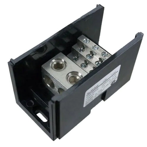 Techspan ADB2123501, ADB-212-350-1, Aluminum Power Distribution Block, Double Run with Multiple Taps, 620A, Line Side 2 Openings for 350 kcmil-6 AWG, Load Side 12 Openings for 4-14 AWG