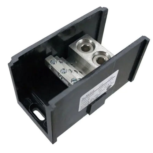 Techspan ADB2125001, ADB-212-500-1, Aluminum Power Distribution Block, Double Run with Multiple Taps, 760A, Line Side 2 Openings for 500 kcmil-4 AWG, Load Side 12 Openings for 4-14 AWG