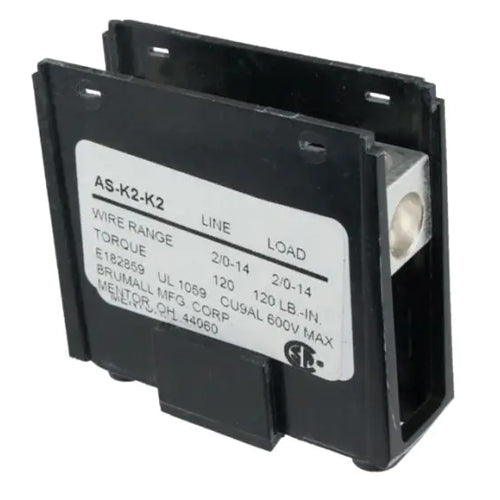 Techspan ADB222/01, ADB-22-2/0-1, Aluminum Splicer/Reducer Block, 1-Pole, 2/0-14 AWG, 2 Openings Per Pole, 3/16'' Hex, 350A, S Size