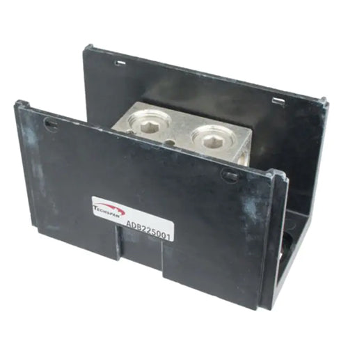 Techspan ADB225001, ADB-22-500-1, Aluminum Splicer/Reducer Block, 1-Pole, 500 kcmil-4 AWG, 2 Openings Per Pole, 3/8'' Hex, 760A, L Size