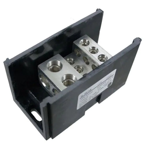 Techspan ADB263501, ADB-26-350-1, Aluminum Power Distribution Block, Double Run with Multiple Taps, 620A, Line Side 2 Openings for 350 kcmil-6 AWG, Load Side 6 Openings for 2/0-14AWG
