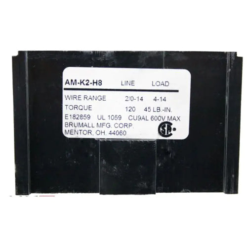 Techspan ADB282/01, ADB-28-2/0-1, Aluminum Power Distribution Block, Double Run with Multiple Taps, 350A, Line Side 2 Openings for 2/0-14 AWG, Load Side 8 Openings for 4-14 AWG