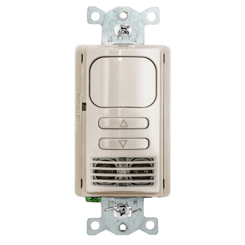 Hubbell ADD2001LA1, Wall Switch Vacancy Sensor, 0-10V Dimming, Adaptive Dual Technology, Manual On, 1-Relay, 120/277V AC, Light Almond