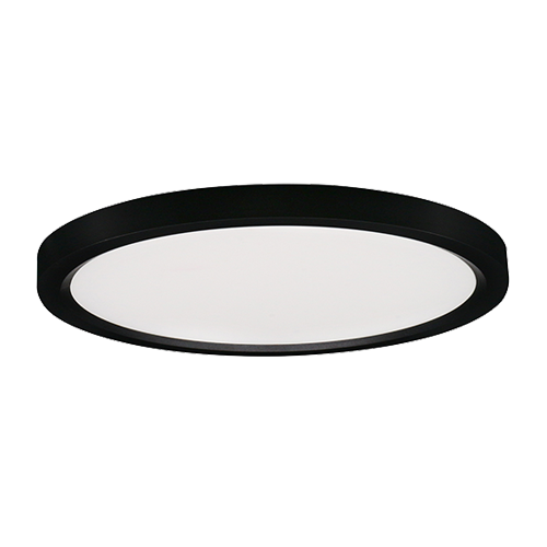 Lotus ADS12R9-5CCT-BK, 12" Surface Mount Edgelit Disk 22W, 120 VAC, 5CCT, 1320-1570 Lumens, Black Trim, CRI 90+