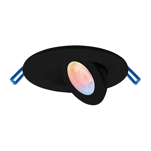 Lotus ADS2FGSTRGBCW-BK, 2" Round Smart RGB & Tunable Black Adjustable Gimbal LED, 120VAC, 5W, CRI 80+