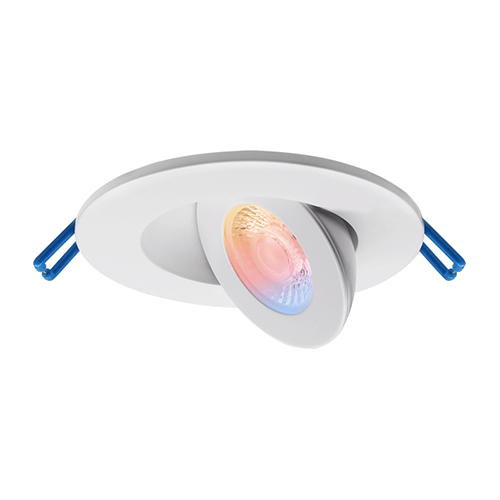 Lotus ADS2FGSTRGBCW-WH, 2" Round Smart RGB & Tunable White Adjustable Gimbal LED, 120VAC, 5W, CRI 80+