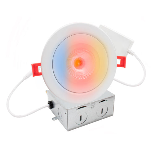 Lotus ADS4FGSTRGBCW-WH, 4" LED White Round Smart RGB & Tunable White Adjustable Gimbal, 7W, 120VAC, 80+ CRI