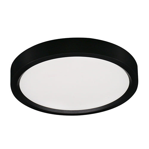 Lotus ADS7R9-5CCT-D-BK, 7" Surface Mount Edgelit Disk 15W, 120-277VAC, 5CCT, 1150-1300 Lumens, White Trim, CRI 90+