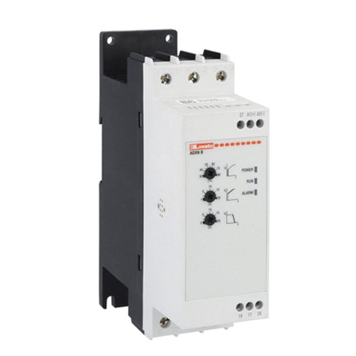 Lovato ADXNB02524, Two Phase Control Soft Starter with Built-in Bypass Relay, Rated Starter Current le 25A, Operational Voltage 208-600VAC, Auxiliary Supply 24VAC/DC